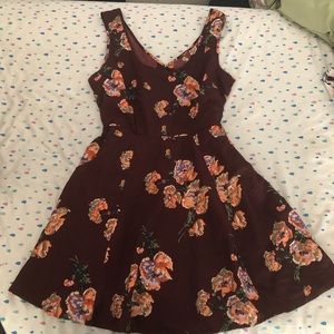 Burgundy Floral Dress Size Medium